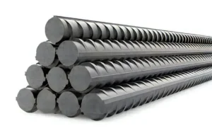 Barra reta de aço. Vergalhão resistente para estruturas de construção civil